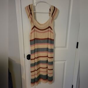 Striped Knit Sleeveless Dress